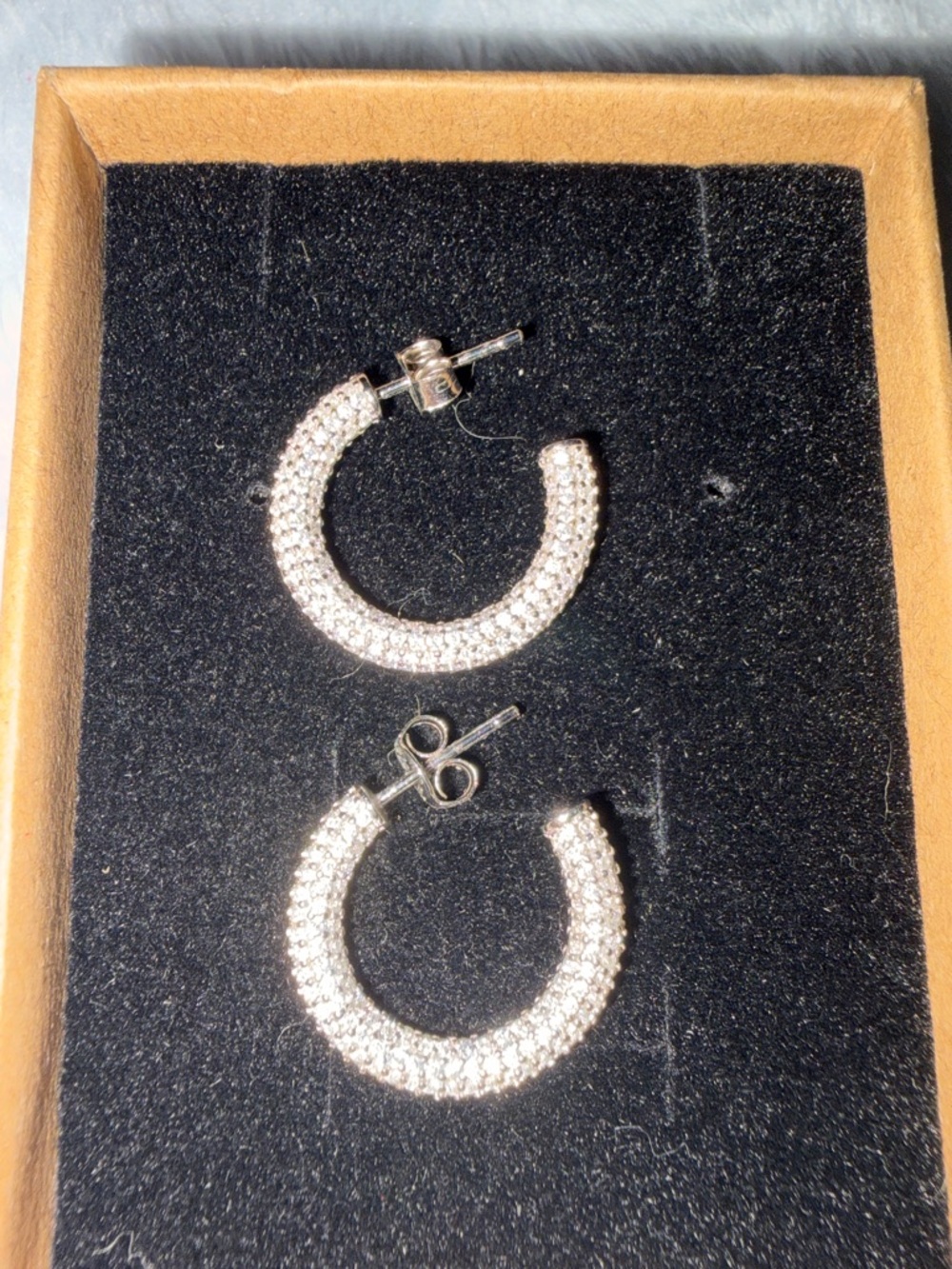 Moissanite Diamond Pave Hoop earrings in 925 Silver